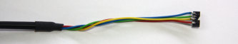 Any very fine wires can be used. This shows thin four core signal cable stripped back to suit the location.