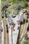 The station approach road, with station and main goods shed.