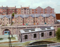 View over the engine shed to the warehouses, & "ultra low relief" mill facia