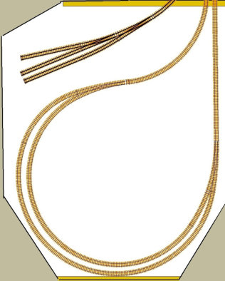 Track layout for main line return loop and quarry.